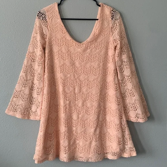 plus size white flare dress Blush Crochet Dress XS-M – OMNIA main image 0